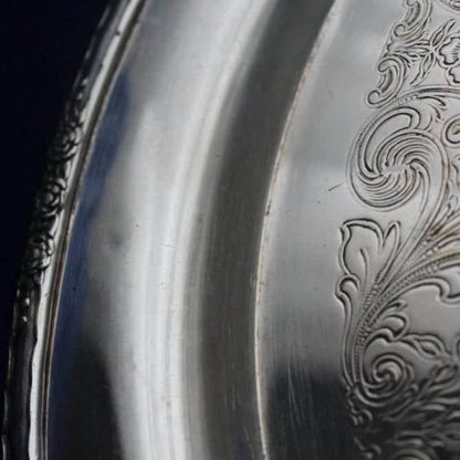 Tray, International Silver, Silverplate, Camille Pattern, Etched, Large Serving Platter, 15", Vintage