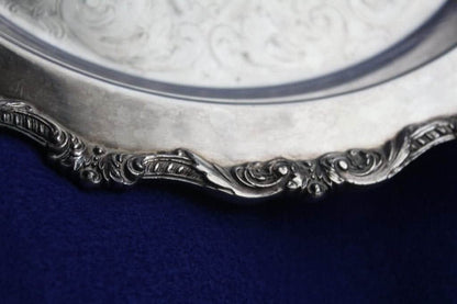 Server, Poole, Old English, Silverplate Footed Serving Plate, 12", Vintage