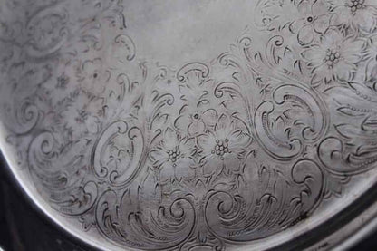 Server, Poole, Old English, Silverplate Footed Serving Plate, 12", Vintage