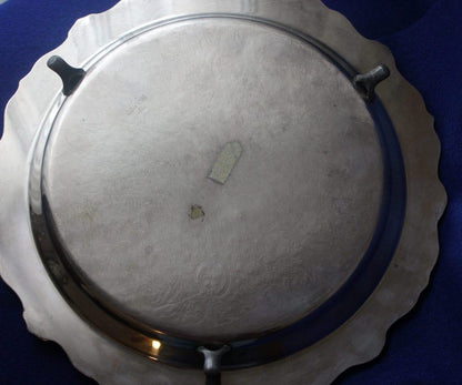 Server, Poole, Old English, Silverplate Footed Serving Plate, 12", Vintage