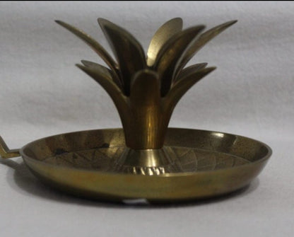 Candle Holder / Chamberstick, Pineapple, Brass, India, Vintage