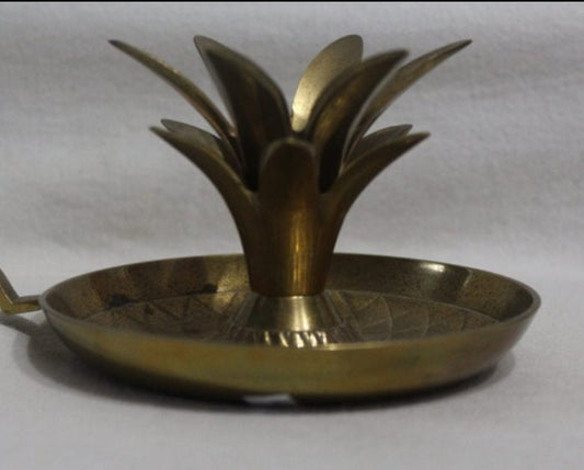 Candle Holder / Chamberstick, Pineapple, Brass, India, Vintage