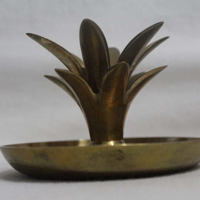 Candle Holder / Chamberstick, Pineapple, Brass, India, Vintage