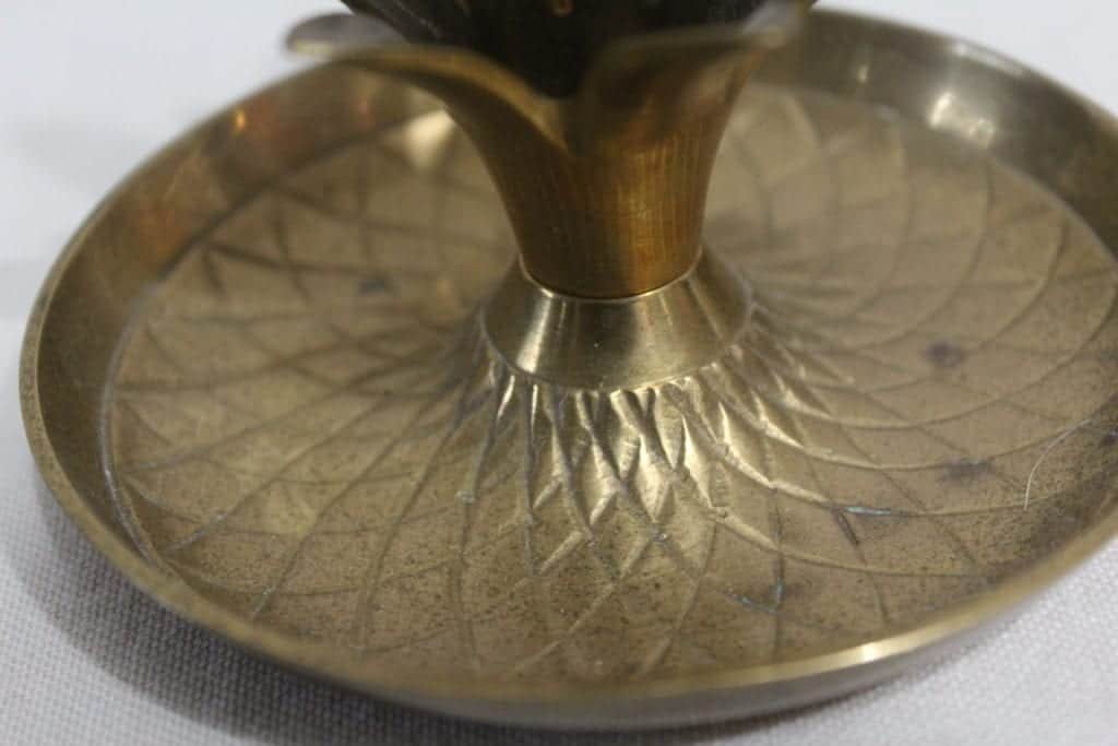 Candle Holder / Chamberstick, Pineapple, Brass, India, Vintage