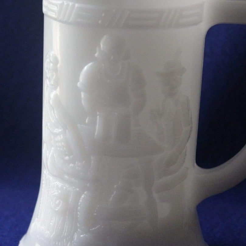 Beer Mug, Tiara, Pub/Bar Scene, Milk Glass, Vintage