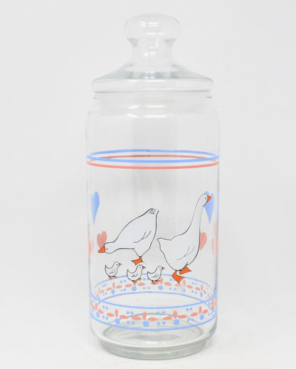Canister, Luminarc, Apothecary Jar, Hearts & Geese, France, Vintage