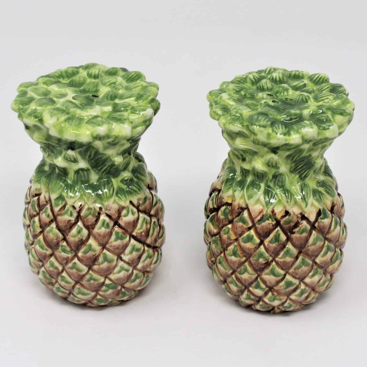 Salt and Pepper Shakers, Pineapple Shaped, Ceramic