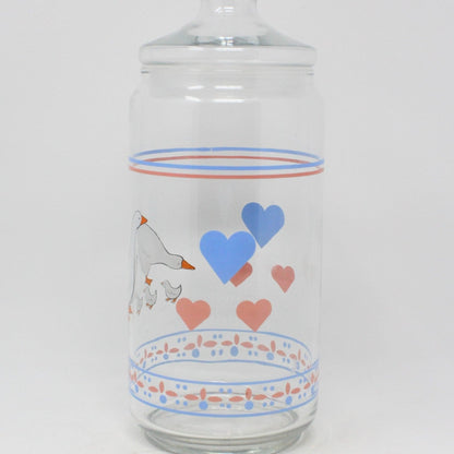 Canister, Luminarc, Apothecary Jar, Hearts & Geese, France, Vintage