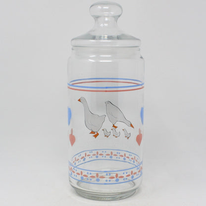 Canister, Luminarc, Apothecary Jar, Hearts & Geese, France, Vintage