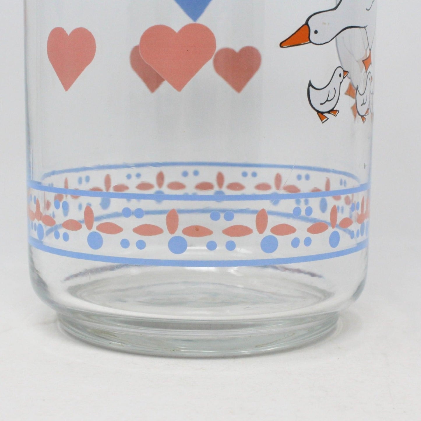 Storage Canister, Luminarc, Apothecary Jar, Hearts & Geese, France, Vintage