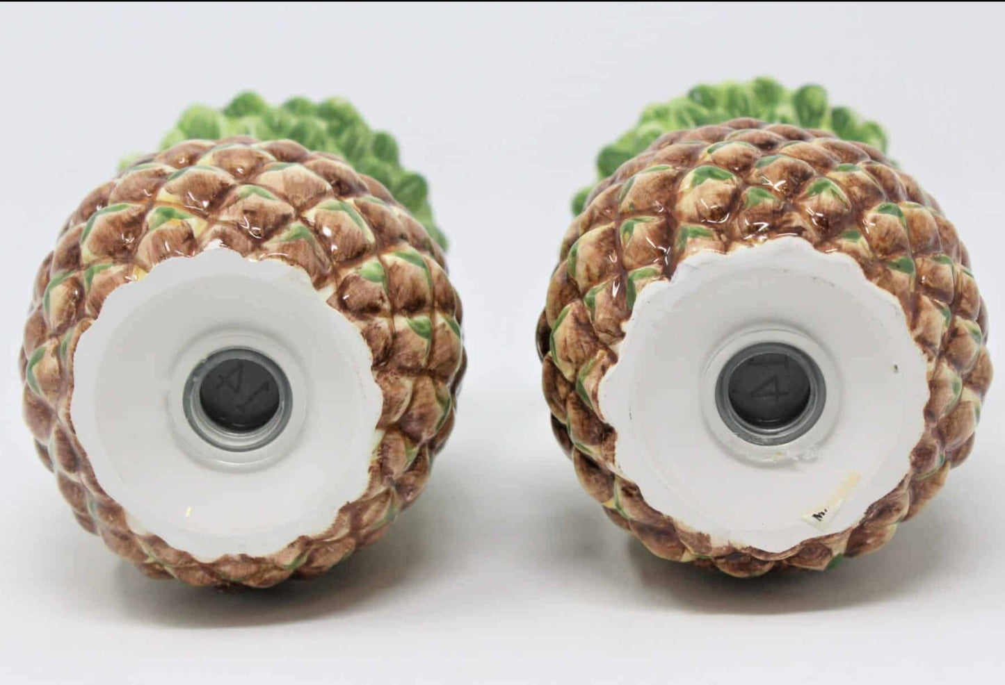 Salt and Pepper Shakers, Pineapple Shaped, Ceramic