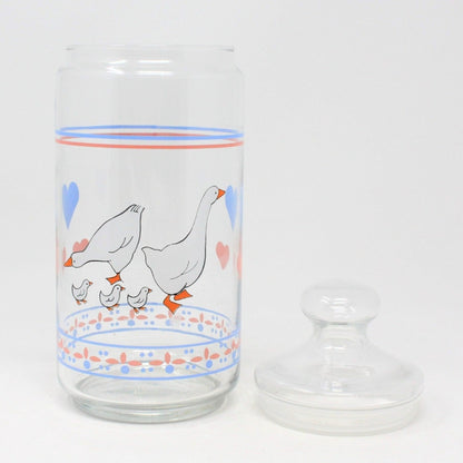 Canister, Luminarc, Apothecary Jar, Hearts & Geese, France, Vintage