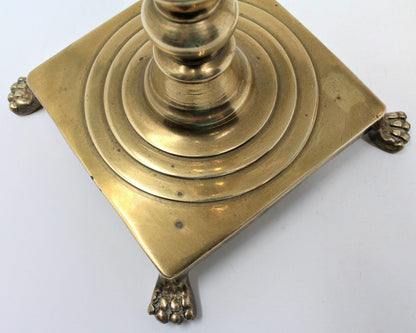 Candle Holders, Brass, Lion Claw Feet, Set of 2, Vintage Hong Kong