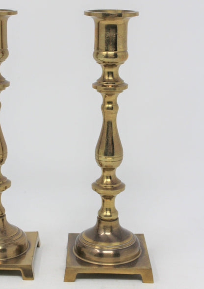 Candle Holders, Brass, Andrea by Sadek, Square Base, Set of 2, Vintage
