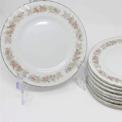 Appetizer Plates, Dansico, Teahouse Rose, Set of 8, Vintage