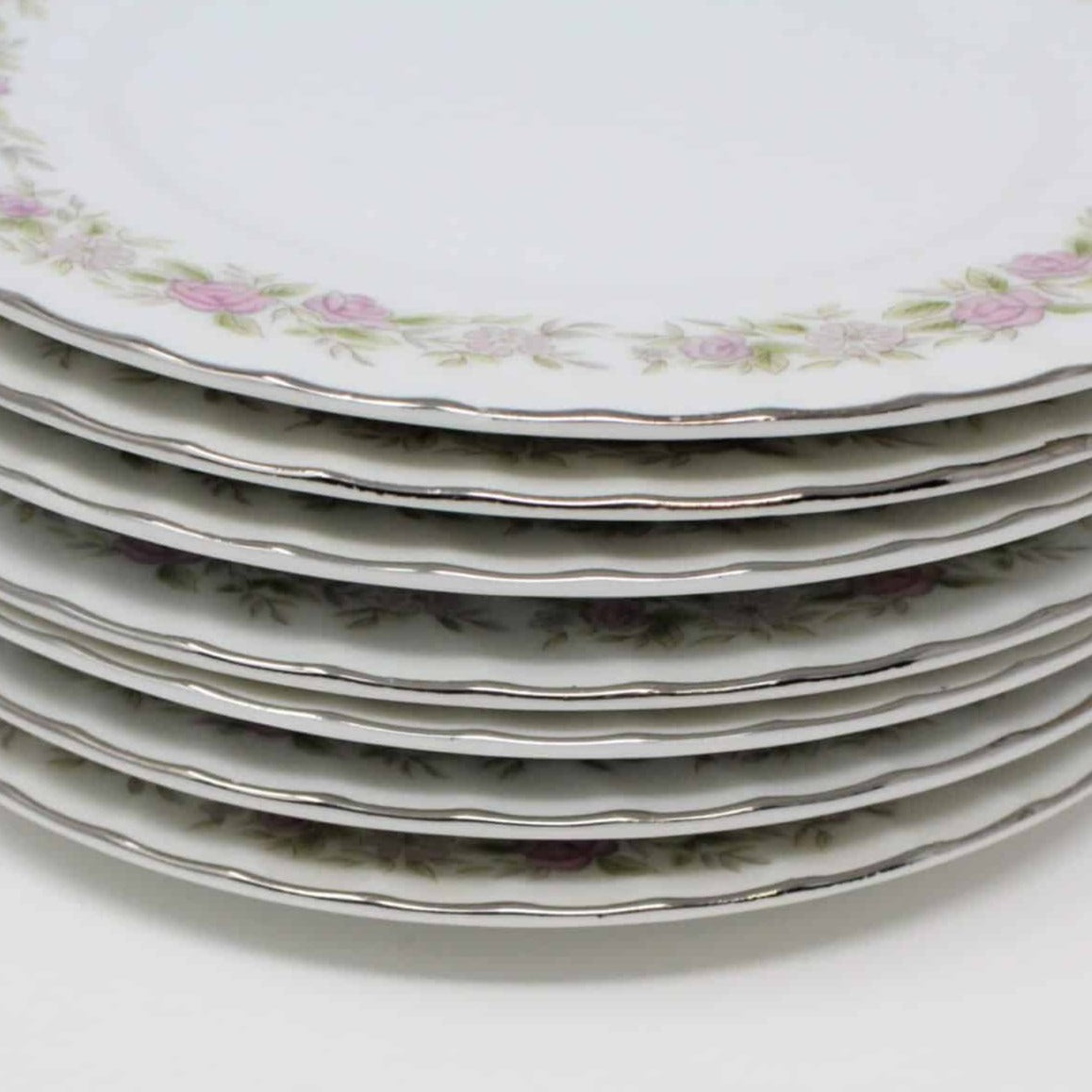 Appetizer Plates, Dansico, Teahouse Rose, Set of 8, Vintage