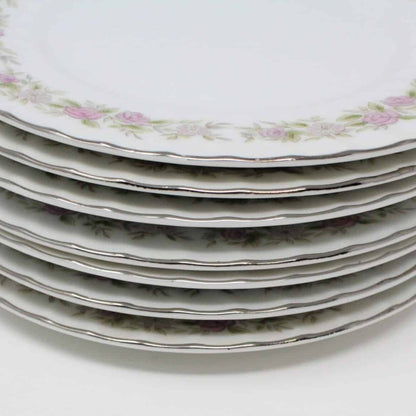 Appetizer Plates, Dansico, Teahouse Rose, Set of 8, Vintage