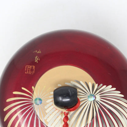 Trinket Box, Hand Painted Lacquer with Silk Tassel, Japan, Vintage, SOLD