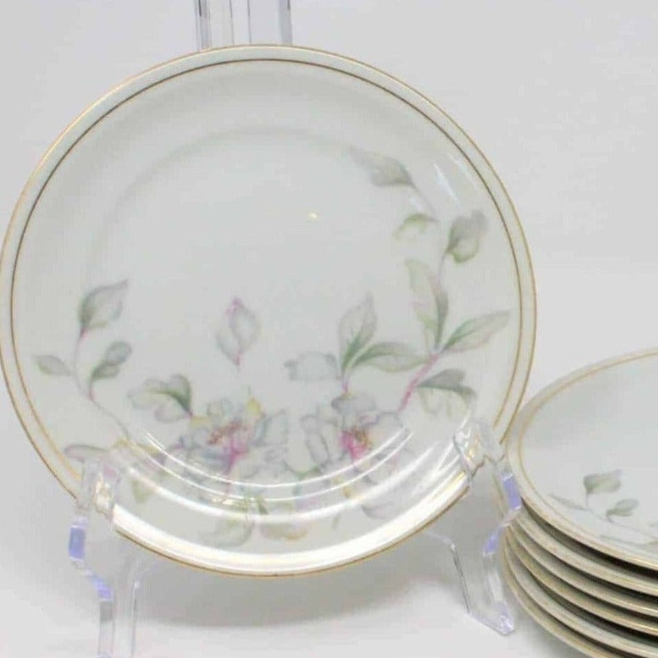 Appetizer Plates, Meito, Springtime, Set of 7, Vintage Japan