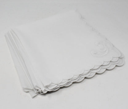 Placemats and Napkins Set, White Organza, 14 Pcs, Vintage Linens