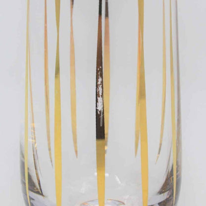 Bud Vase, Gold Stripes Blown Glass, Retro, Vintage