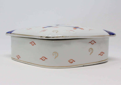 Trinket Box, Lipper and Mann, Hand Painted Chinoiserie, Diamond Porcelain Box, Vintage