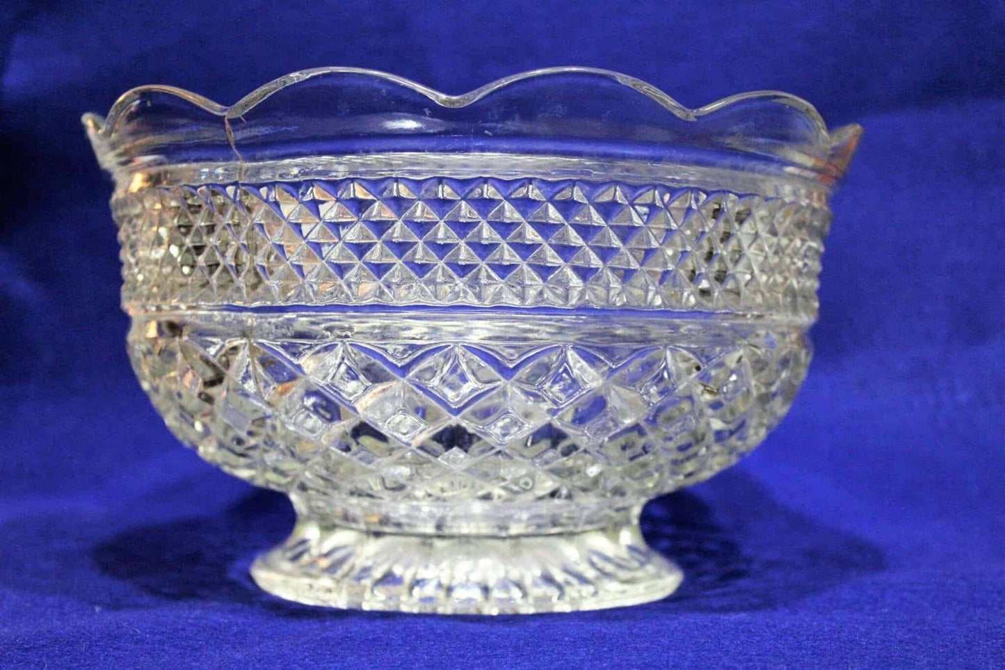 Bowl, Anchor Hocking, Wexford Footed, Glass, Vintage 10"