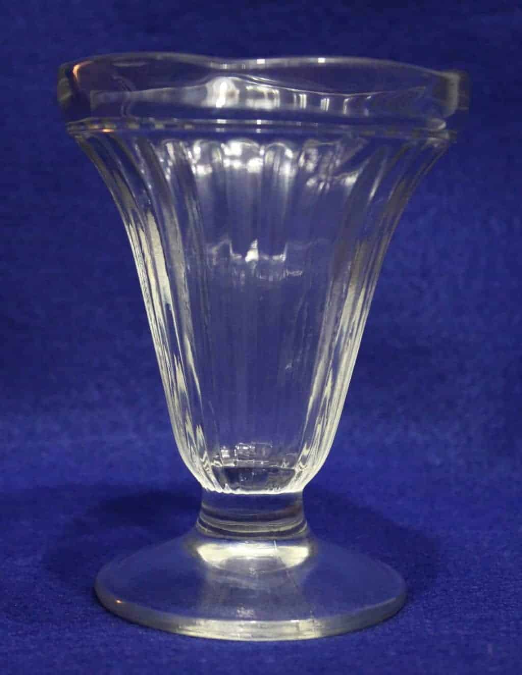 Soda Fountain / Ice Cream Sundae Glasses, Ribbed, Set of 4