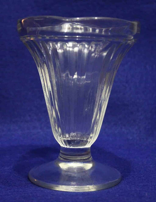 Soda Fountain / Ice Cream Sundae Glasses, Ribbed, Set of 4