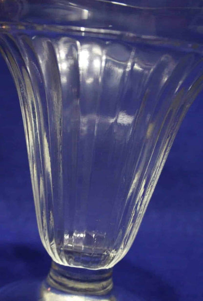 Soda Fountain / Ice Cream Sundae Glasses, Ribbed, Set of 4