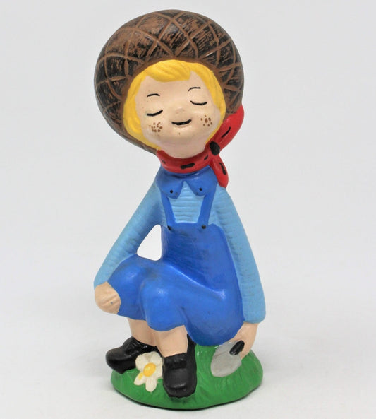 Figurine, Gardener, Hand Painted Ceramic, Vintage