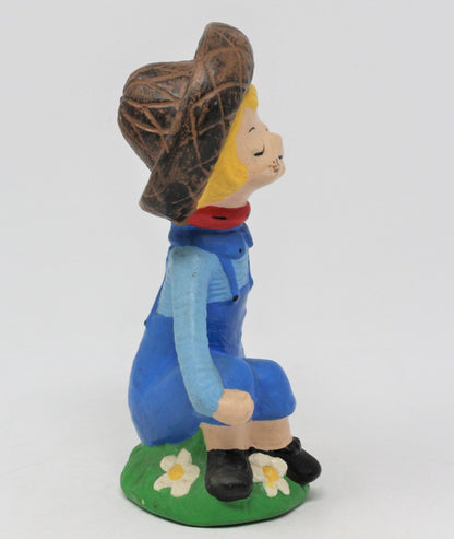 Figurine, Gardener, Hand Painted Ceramic, Vintage