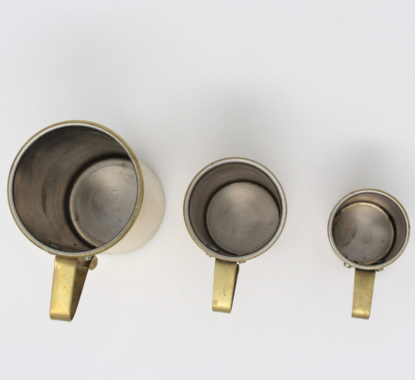 Measuring Cups, Brass Set of 3, O.D.I., Stackable, Vintage Korea RARE