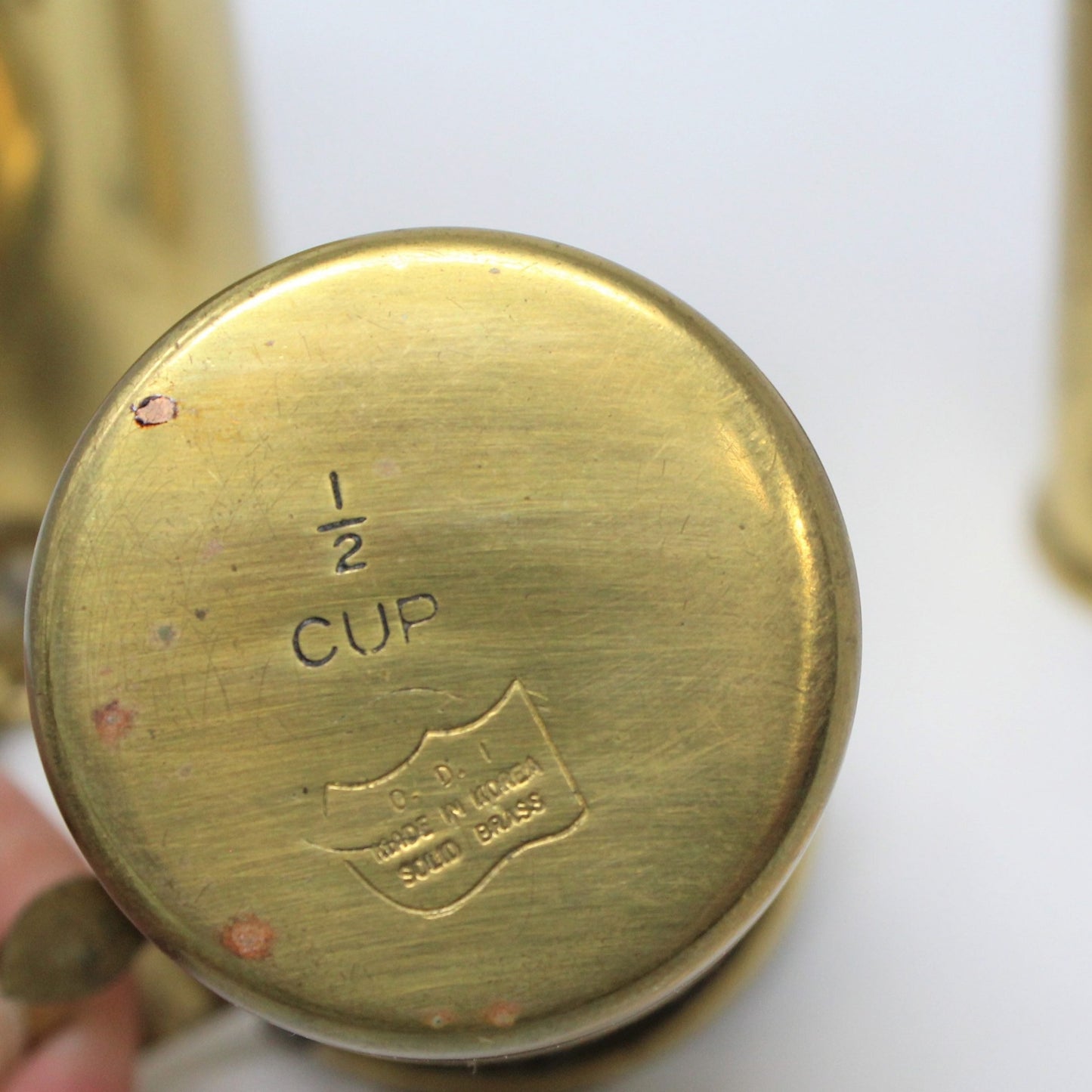 Measuring Cups, Brass Set of 3, O.D.I., Stackable, Vintage Korea RARE