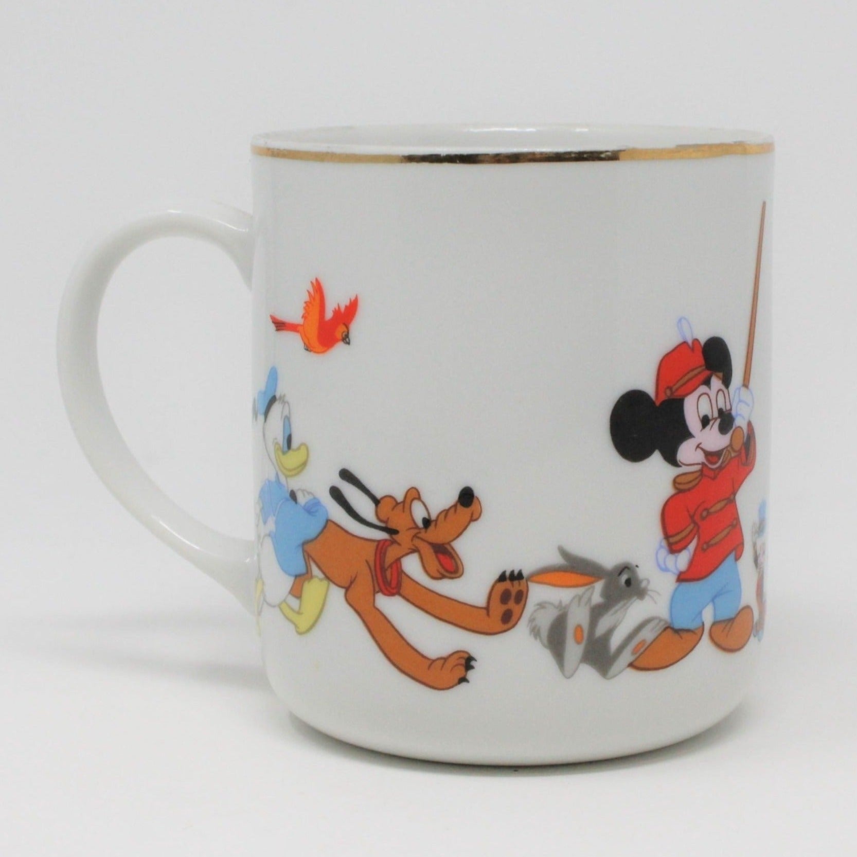 Vintage Child's Blue Celluloid Disney Mug Micky Mouse and Donald Duck 30s  by W