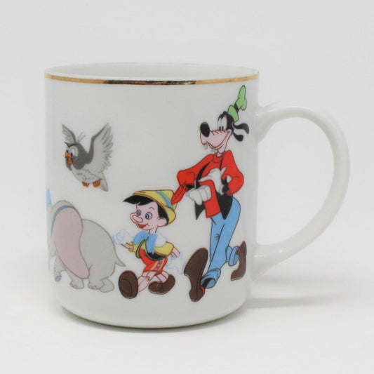 Mug / Child Cup, Disney, Mickey, Dumbo, Pinocchio, Donald, Japan Vintage