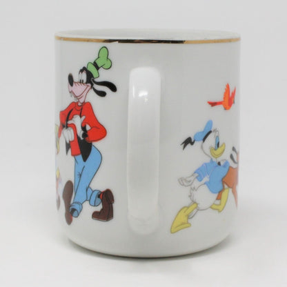 Three Disney Mugs, Ceramic Mug Mickey Mouse, the Little Mermaid, Pluto,  Pinocchio, Dumbo, Goofy, Donald, Red Mug, White Mug, Blue Mug, 