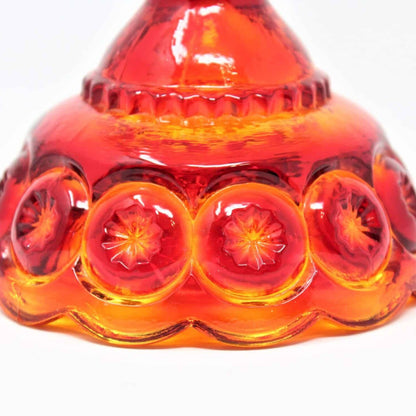 Candle Holder, L.E. Smith Glass, Moon and Stars, Amberina / Flame Taper, Vintage