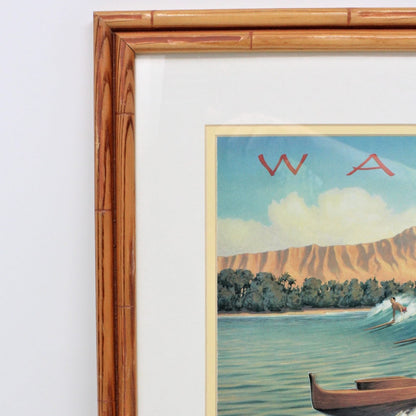 Print, Waikiki, Surf Riders by Kerne Erickson, Framed, Retro Hawaii