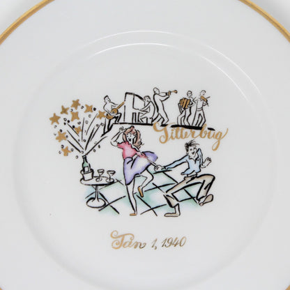 Decorative Plate, New Year's Plate, 1940 Jitterbug, Rosanna, Italy, Vintage