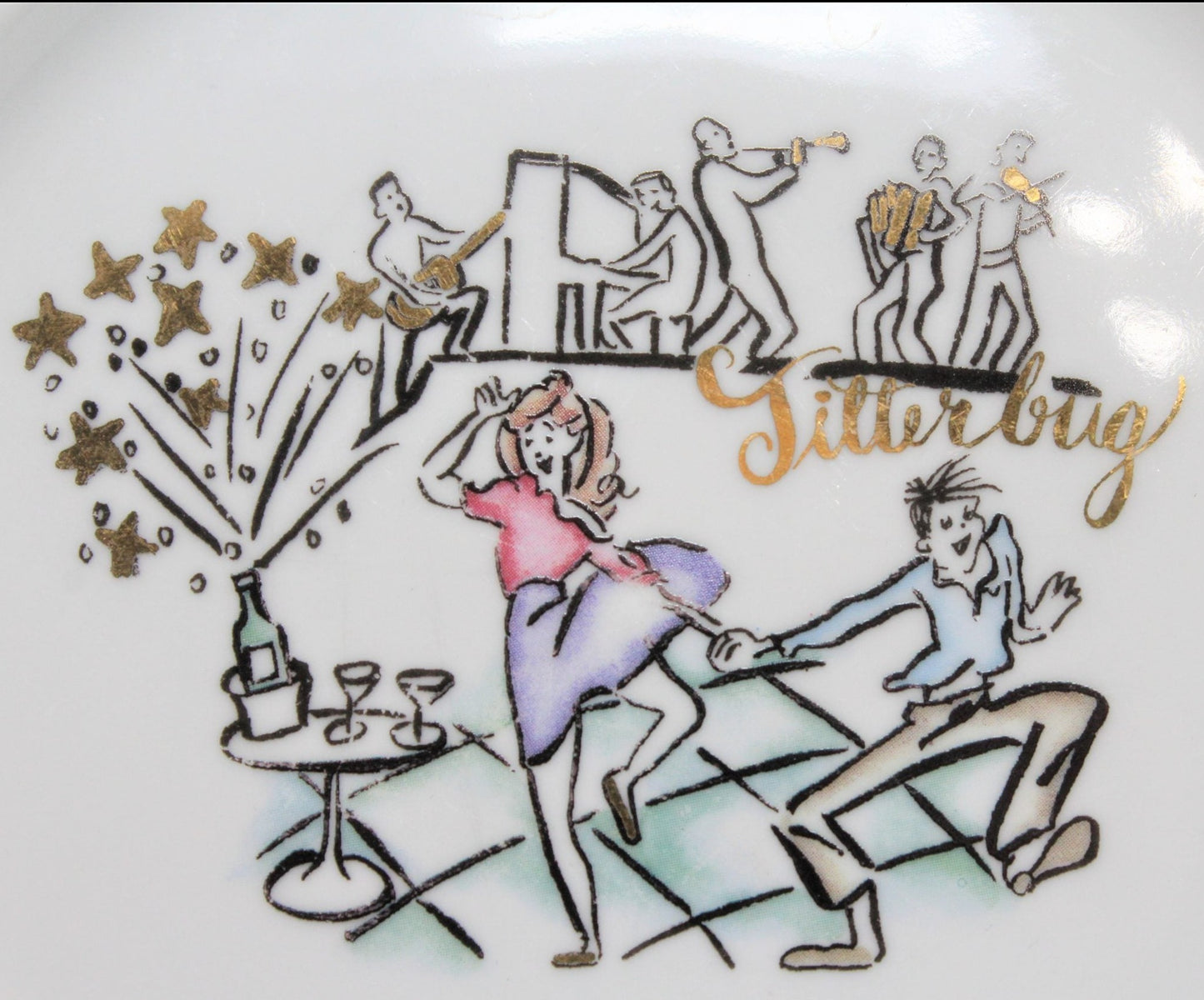 Decorative Plate, New Year's Plate, 1940 Jitterbug, Rosanna, Italy, Vintage