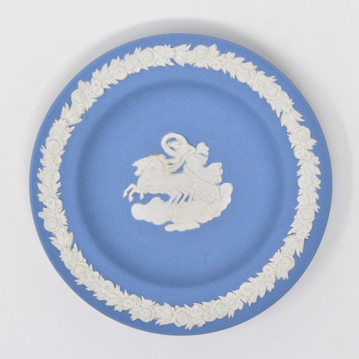 Plate, Blue Jasperware Aurora, Wedgwood, 4 Inch Round Tray, Vintage