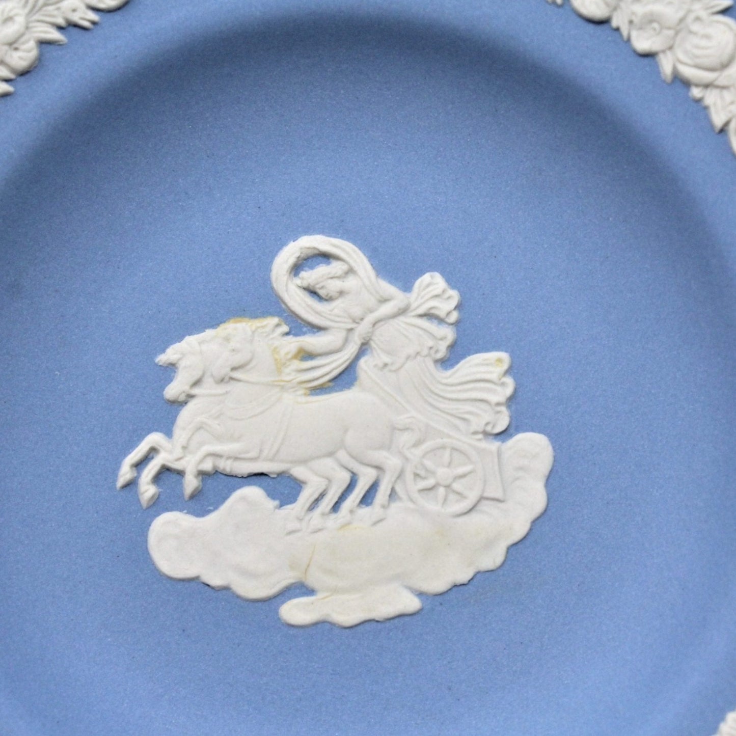 Plate, Blue Jasperware Aurora, Wedgwood, 4 Inch Round Tray, Vintage