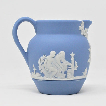 Mini Pitcher, Wedgwood, Blue Jasperware, Decorative Pitcher, Vintage 1963