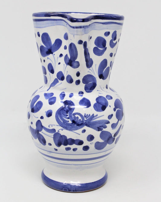 Pitcher, Deruta, Arabesco Bird, Italian Pottery, Blue & White Decor, 2007