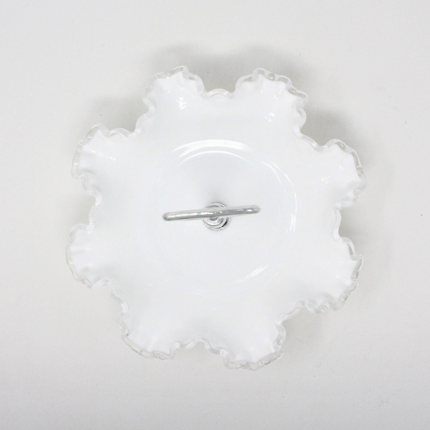 Bon Bon / Candy Dish with Handle, Fenton, Silver Crest Double Crimped & Metal Handle, Vintage, SOLD
