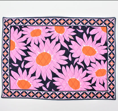 Placemats, Vera Bradley, Love Me Daisy, Quilted, Set of 6, Retired
