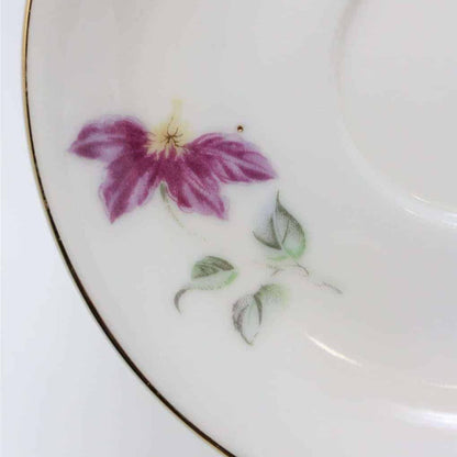 Teacup and Saucer, Purple Floral, Japan, Vintage