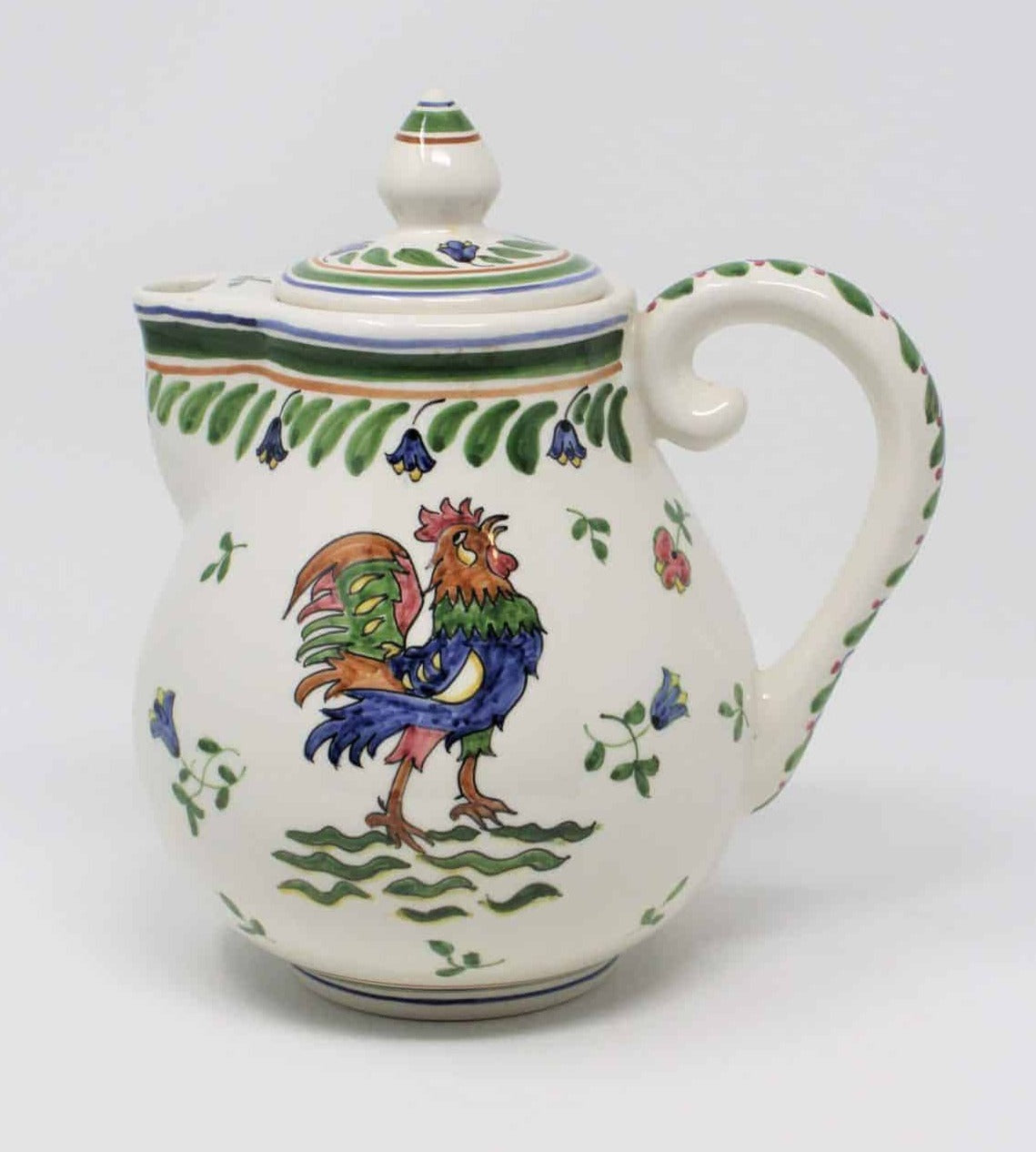 Coffee Pot, Arte Ceramica Arcer, Rooster Hand Painted, Portugal, Vintage