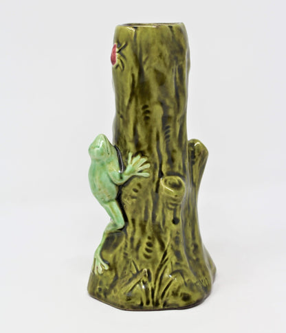 Bud Vase, Czech Majolica, Frog and Bug, Hand Painted Pottery, Vintage, RARE, SOLD